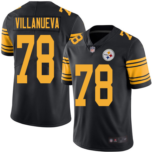 Men Pittsburgh Steelers Football #78 Limited Black Alejandro Villanueva Rush Vapor Untouchable Nike NFL Jersey